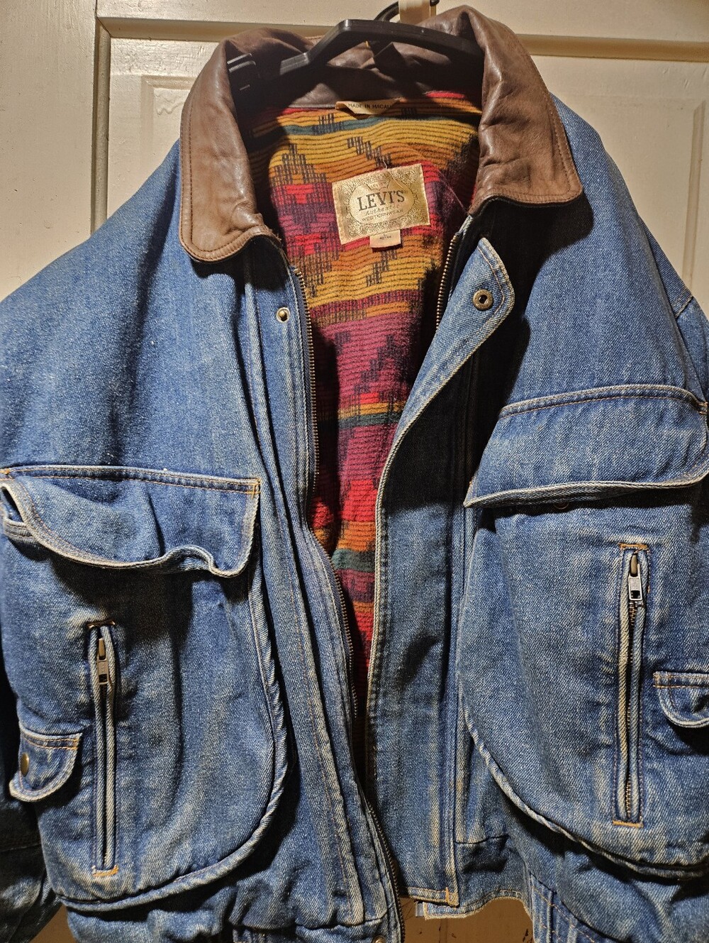 Rare!! Levis 70/80s Vintage insulated With Leather Collar